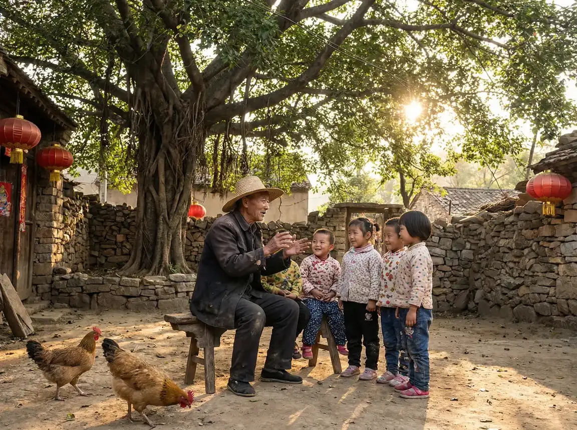 老人在大榕树下给孩子们讲故事 - 扫黑风暴在线观看免费完整版28集 乡村记忆